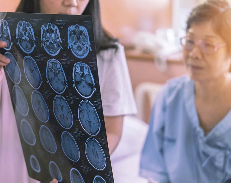 Woman going through the scanner